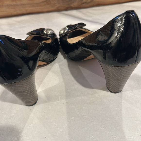 Coach Hanna black peeptoe shoes‎ high heels sandals size 7 - Picture 5 of 9